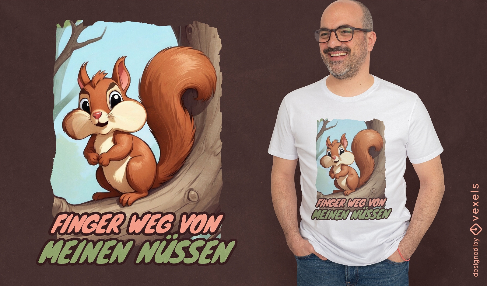 Schützendes Eichhörnchen-T-Shirt-Design