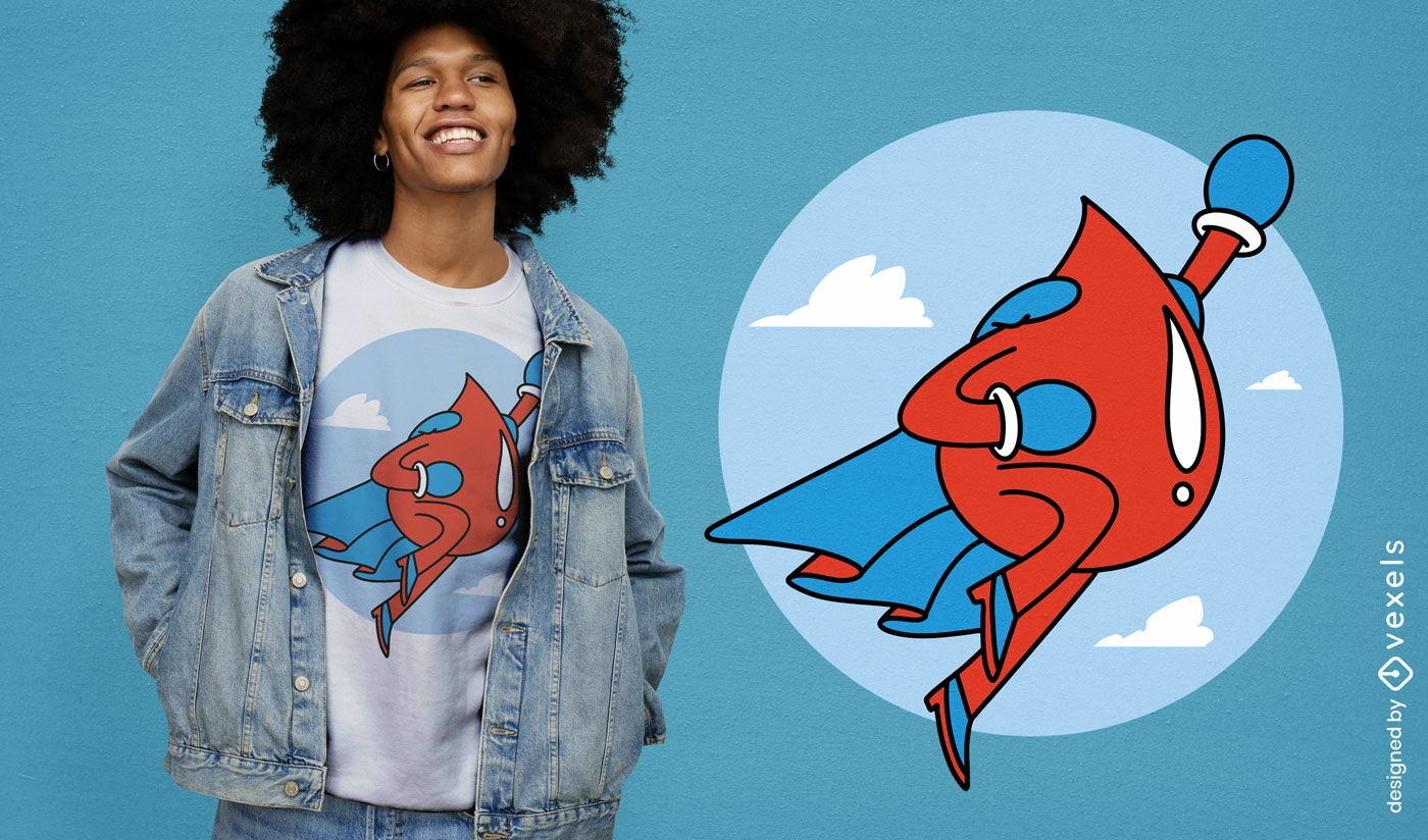 Superhero blood drop t-shirt design