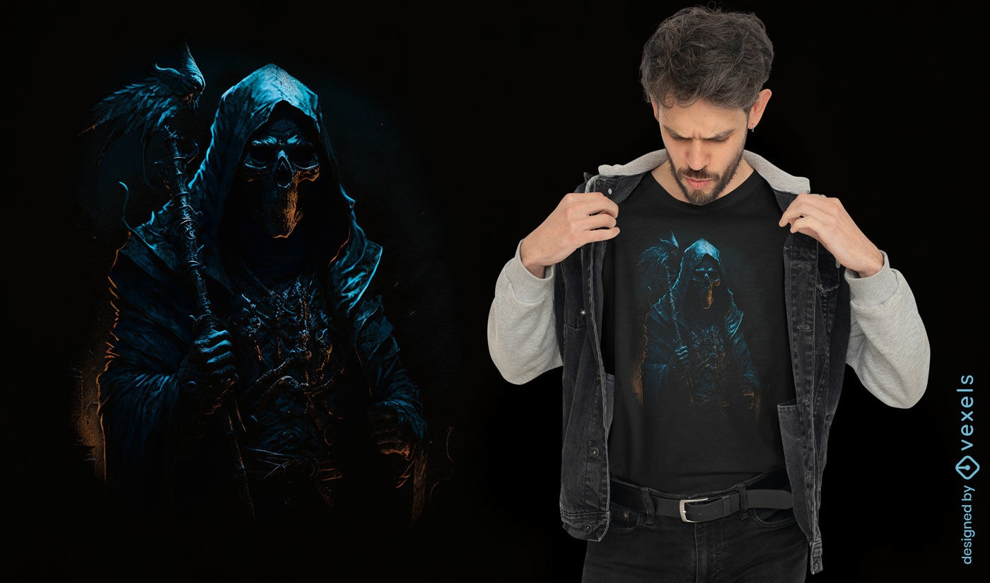 Blue grim reaper t-shirt design