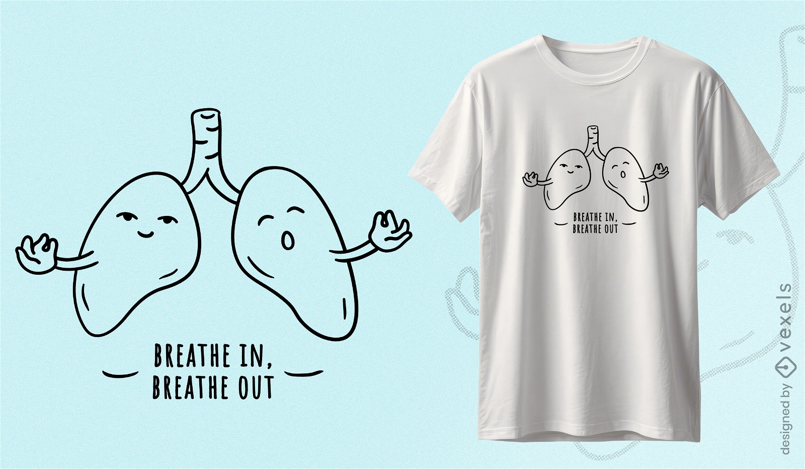 Diseño de camiseta de respiración consciente.