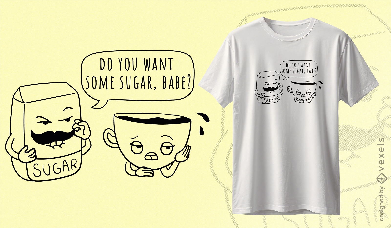 Design de camiseta glamourosa com açúcar