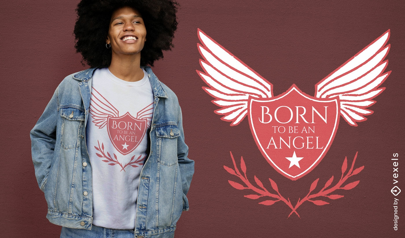 Design de camiseta com emblema angelical