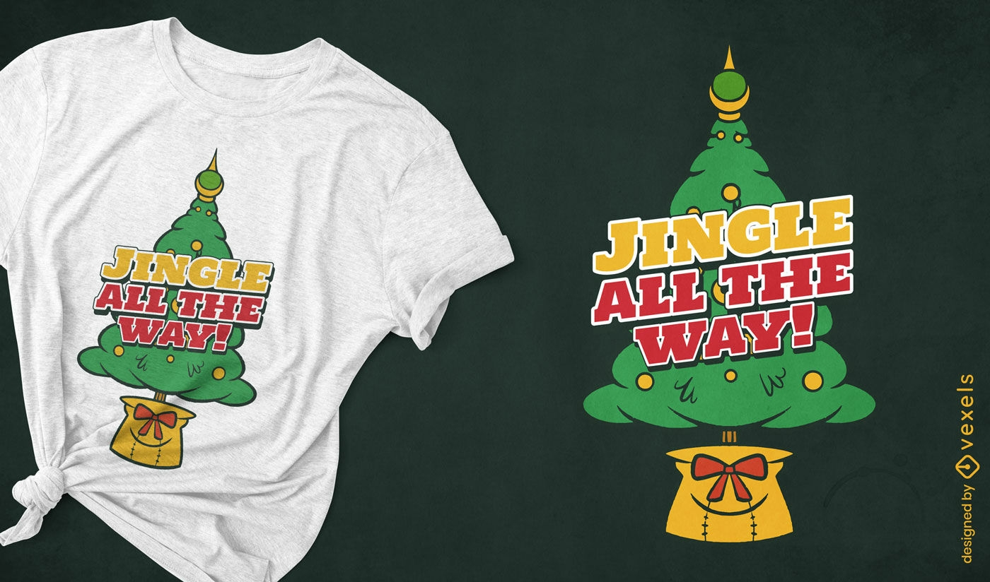 Diseño de camiseta Jingle all the way.
