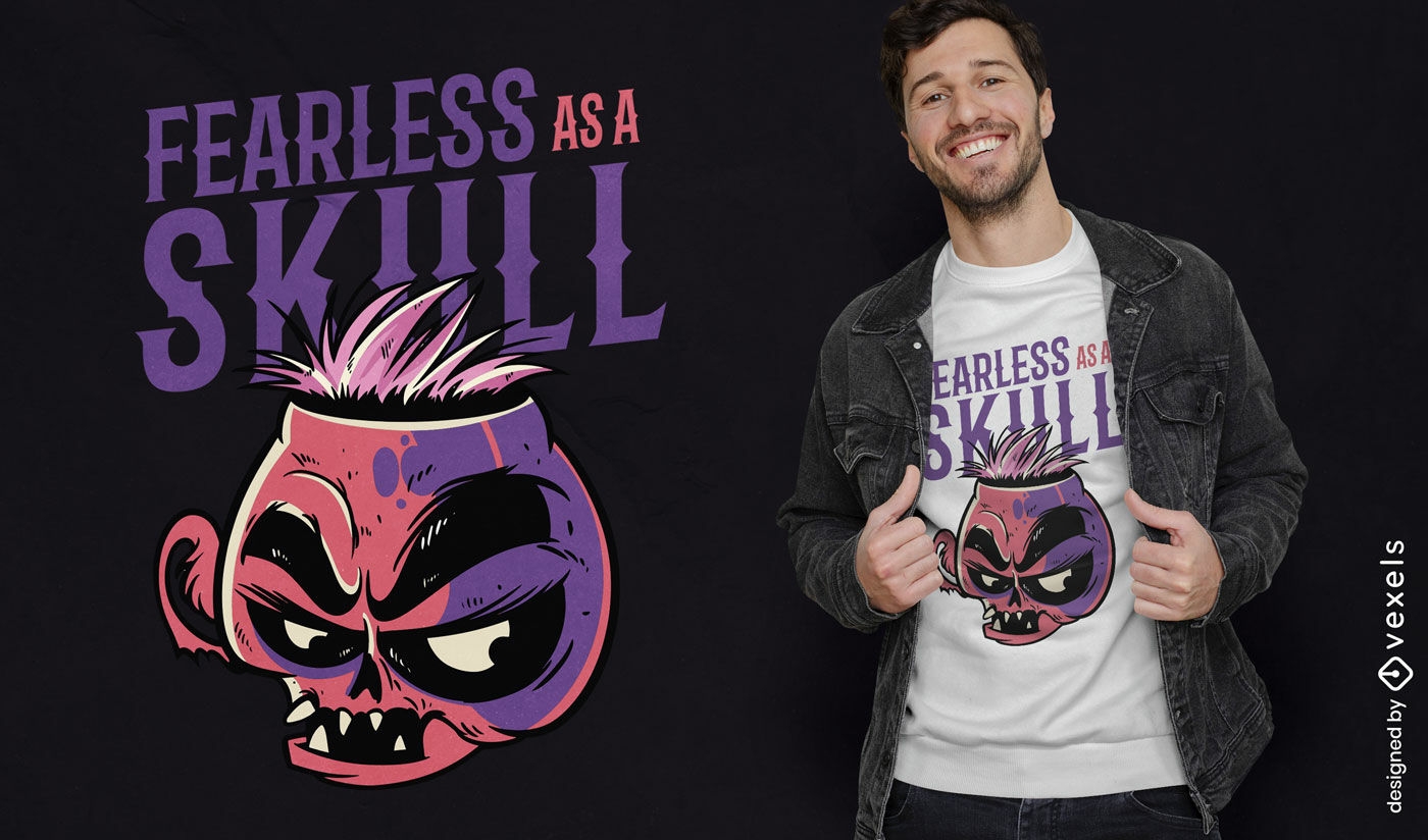 Fearless skull statement t-shirt design