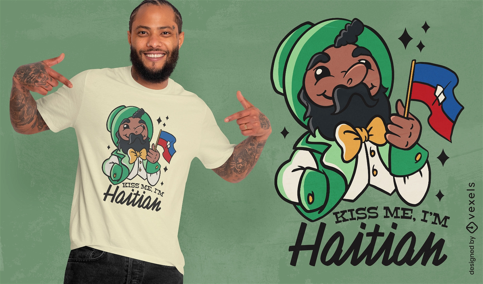 Küss mich, ich bin ein haitianisches T-Shirt-Design