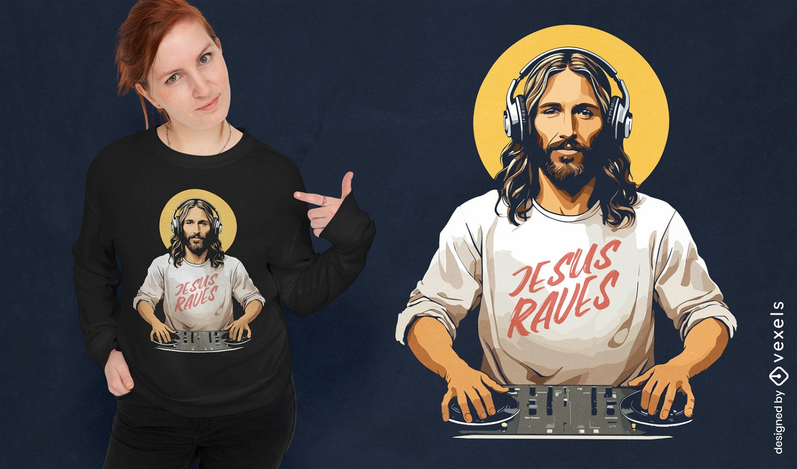 DJ Jesus raves t-shirt design