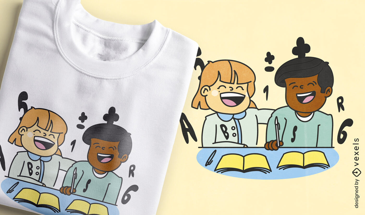 Diseño de camiseta de niños leyendo.