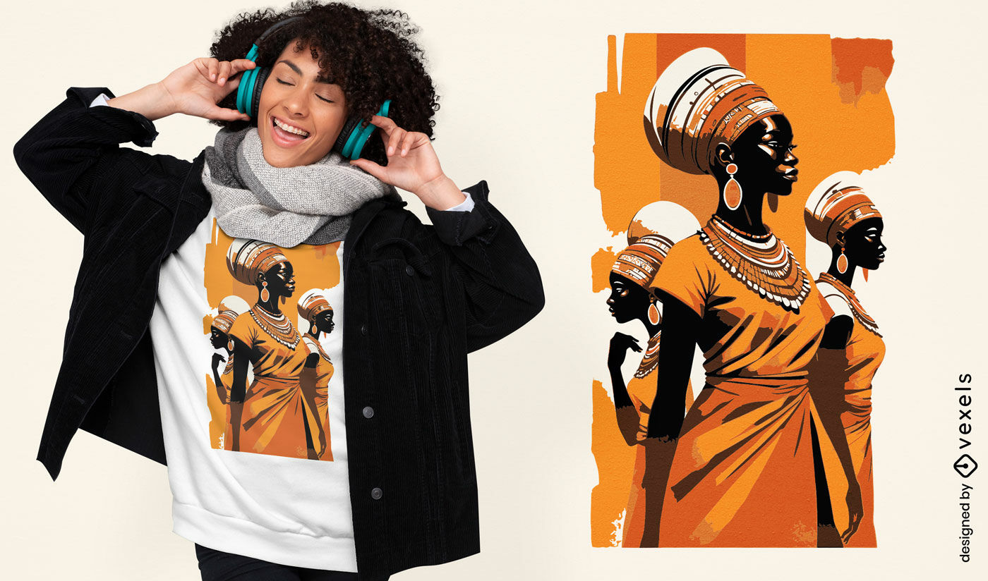 Diseño de camiseta de elegancia africana.