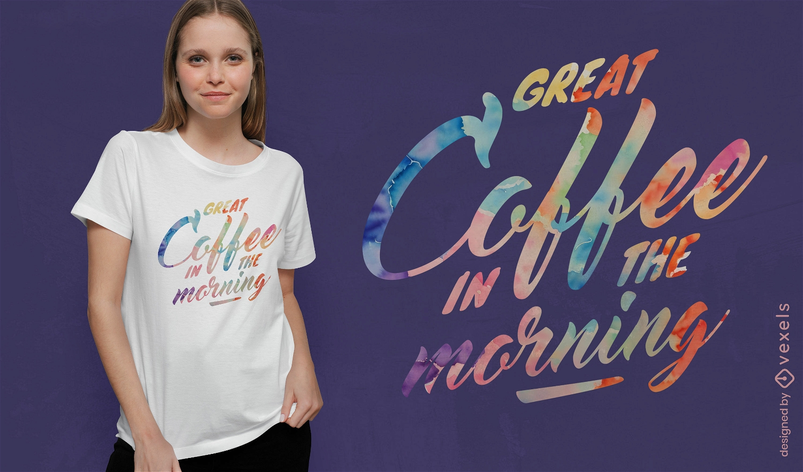 Tolles T-Shirt-Design mit Kaffee am Morgen