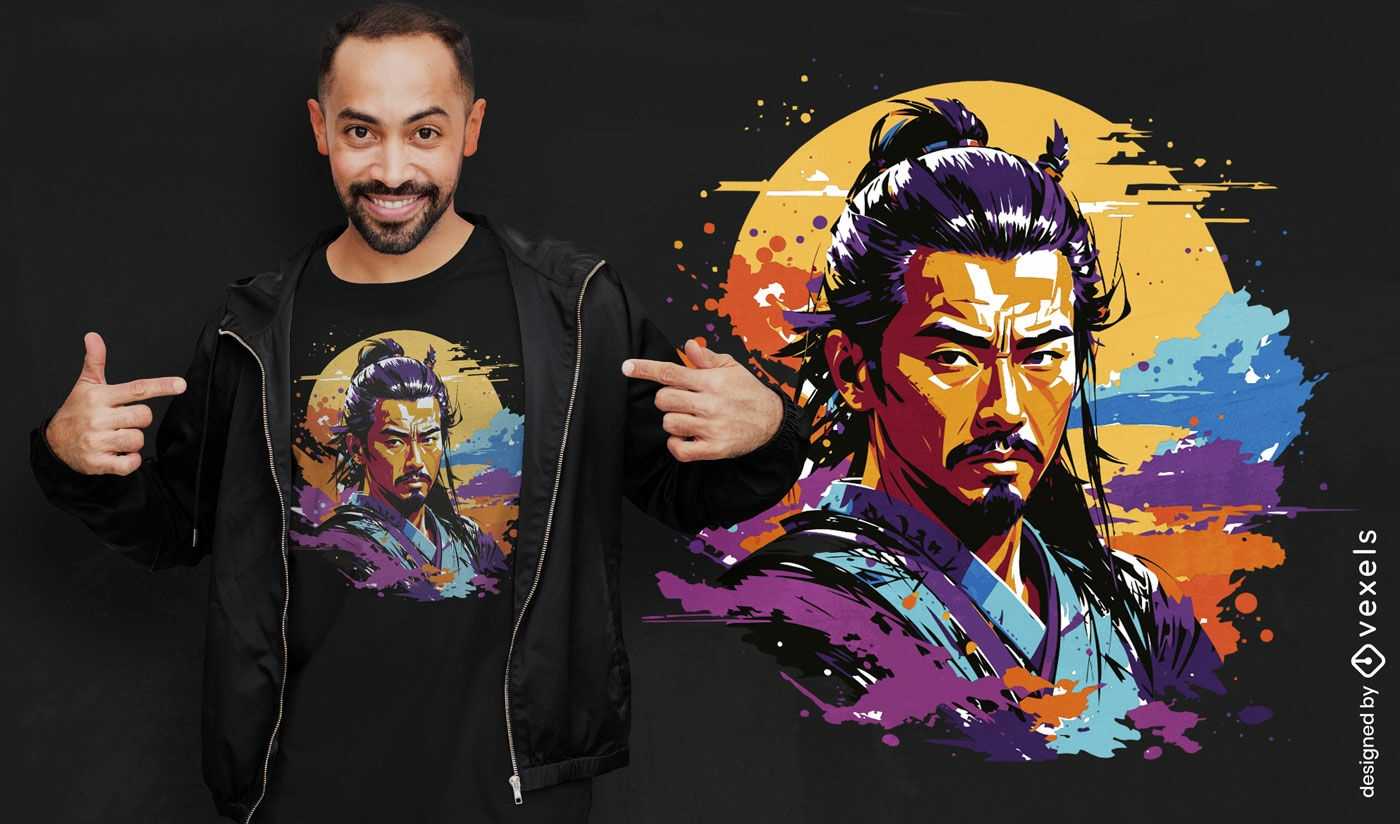 Samurai warrior vibrant t-shirt design