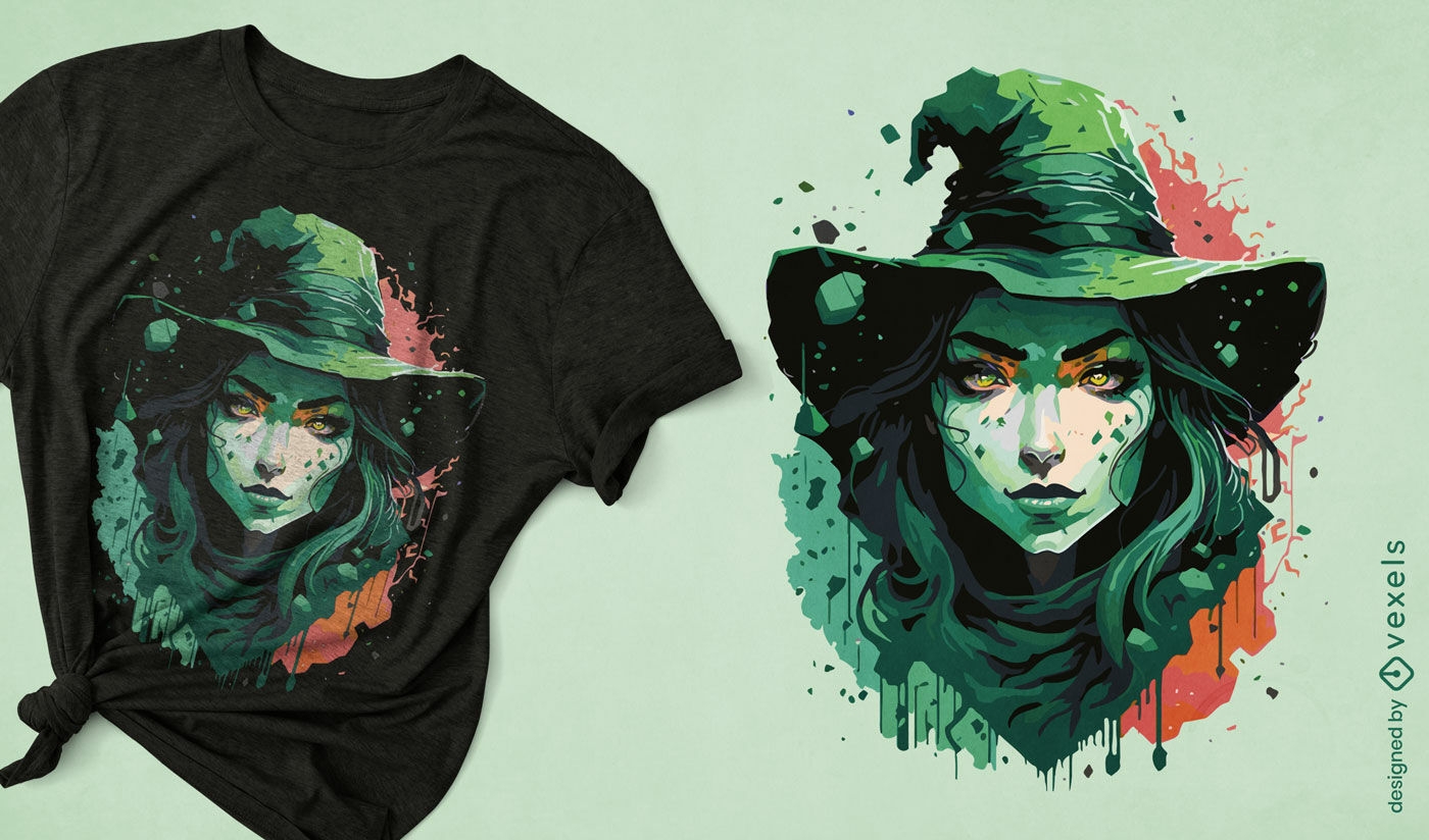 Mystisches Hexenfrauen-T-Shirt-Design