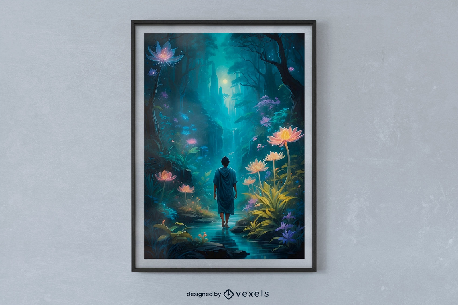 Blooming nature path poster