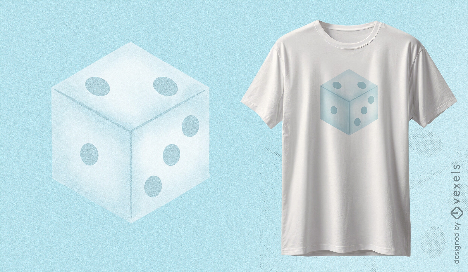 Diseño de camiseta de dados de hielo.