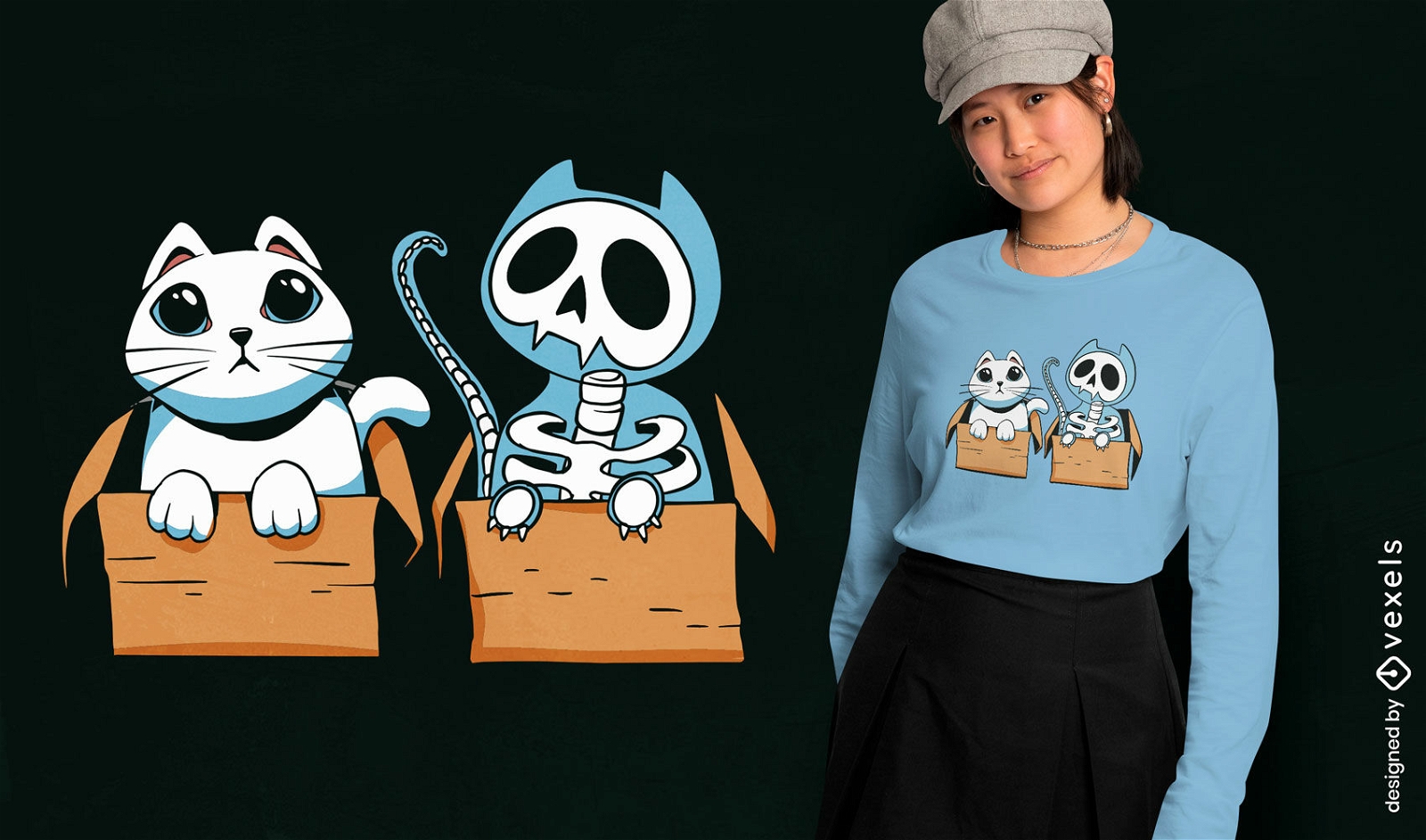 Schrödingers Katzen-T-Shirt-Design