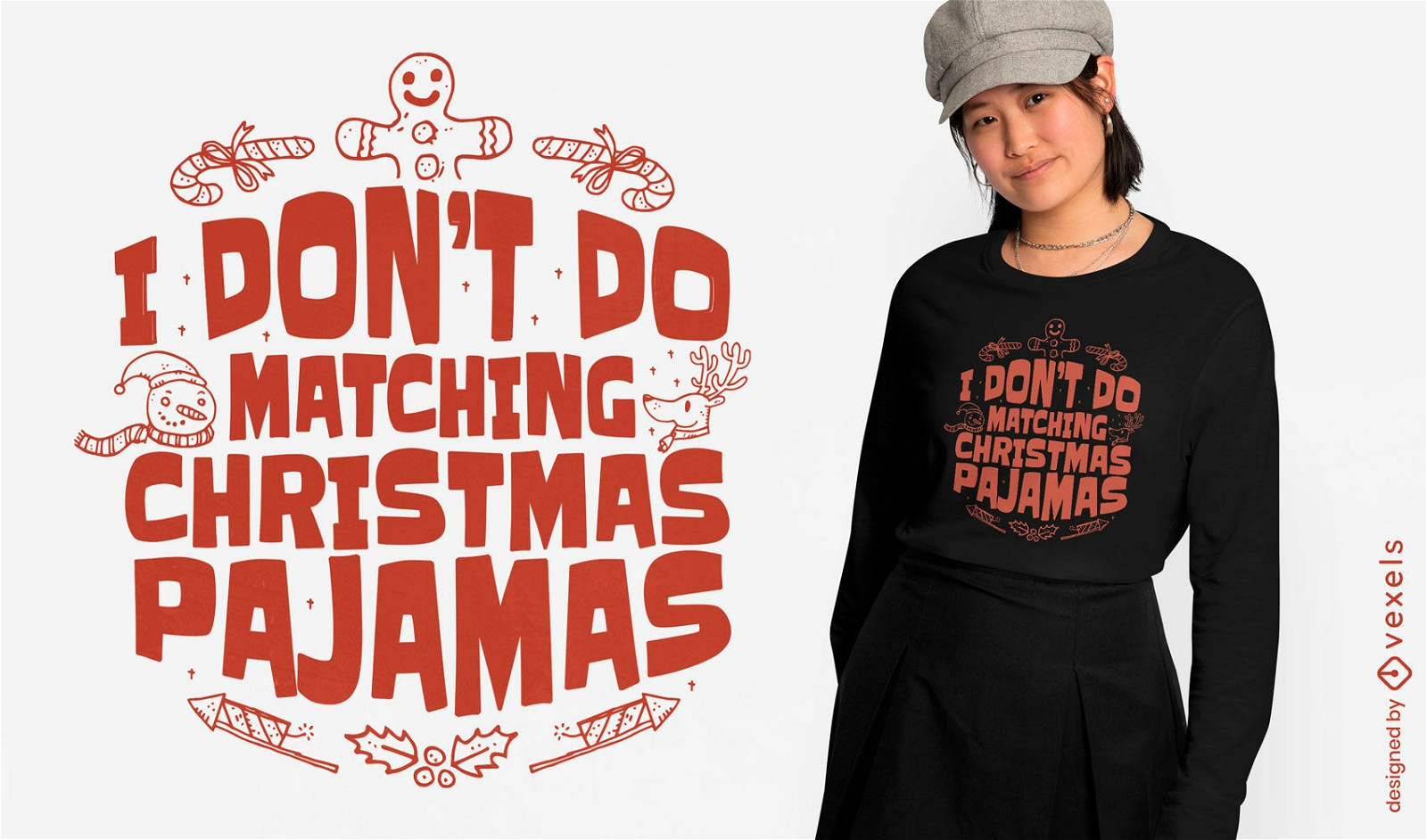 Anti-matching pajamas t-shirt design