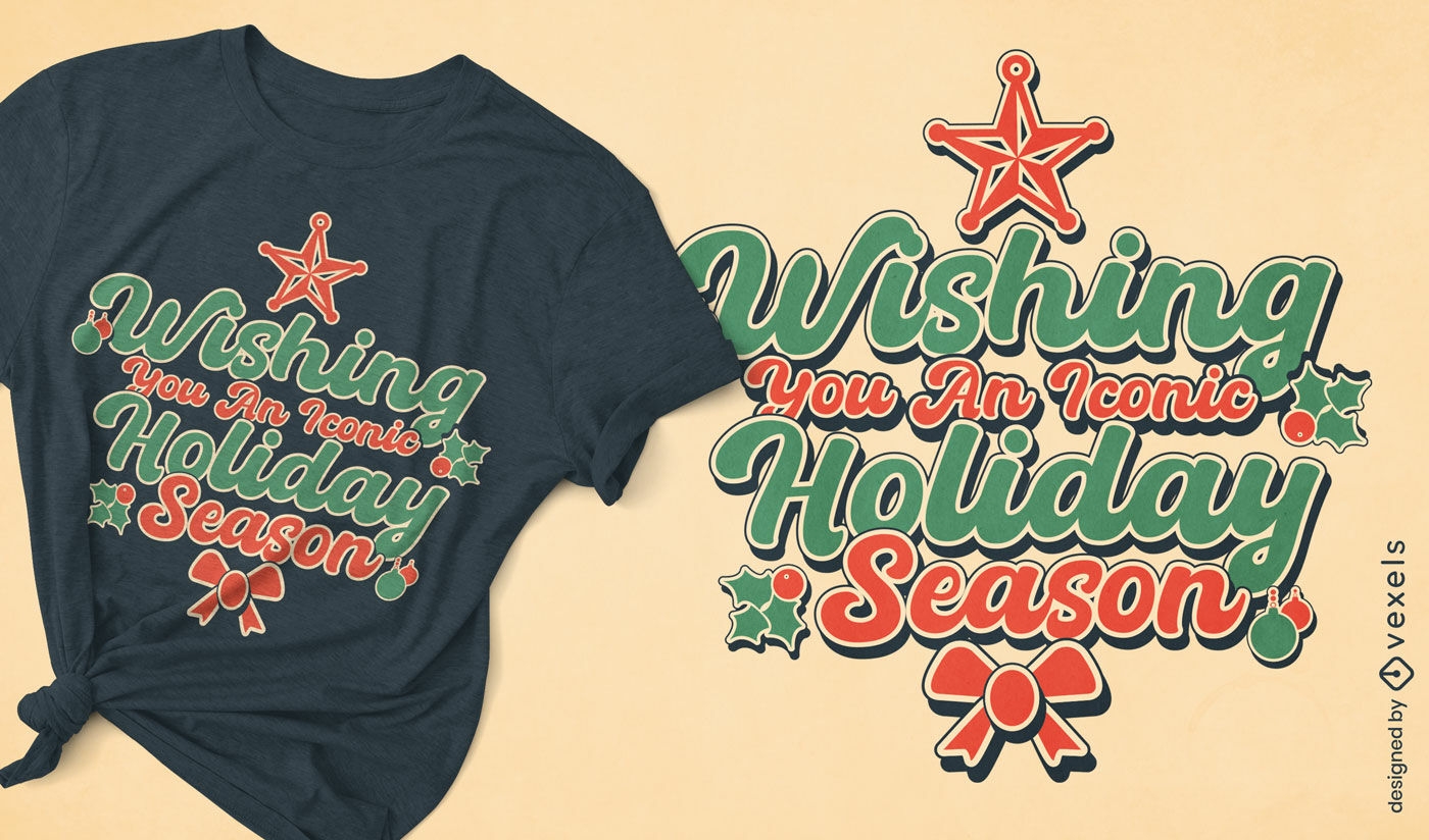 Dise?o de camiseta de deseos navide?os.