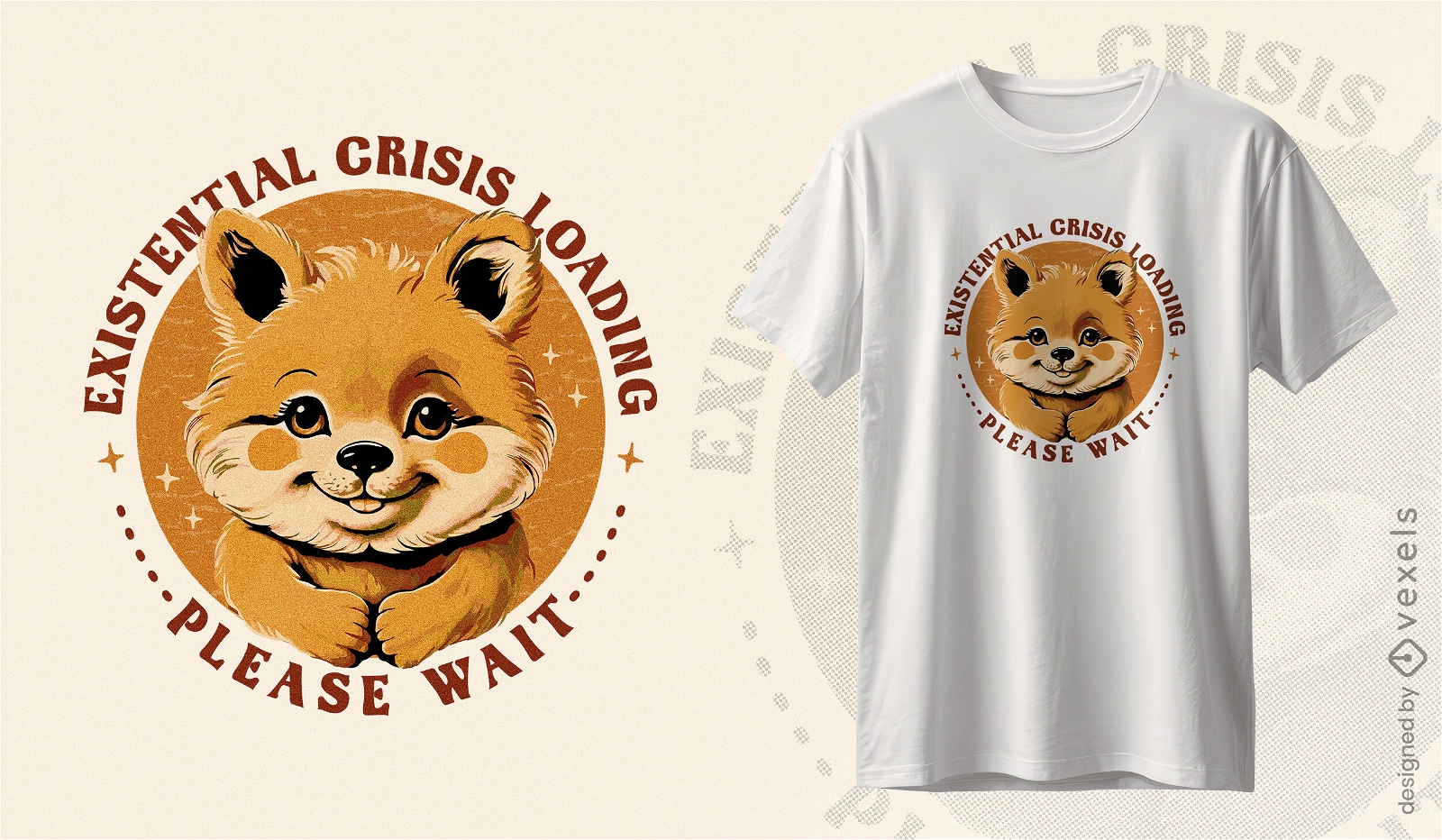 Design de camiseta para crise existencial do panda vermelho