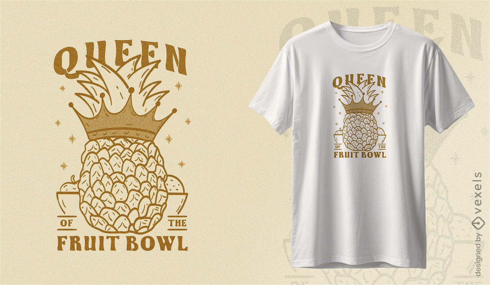 Ananas-Königin des Obstschalen-T-Shirt-Designs