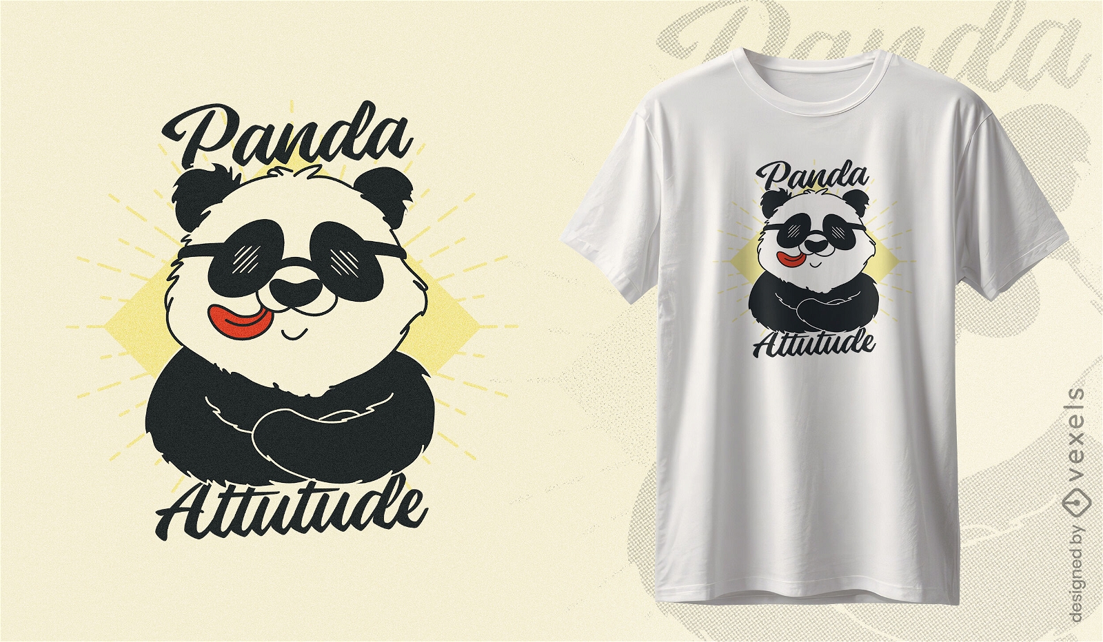 Diseño de camiseta de actitud panda.