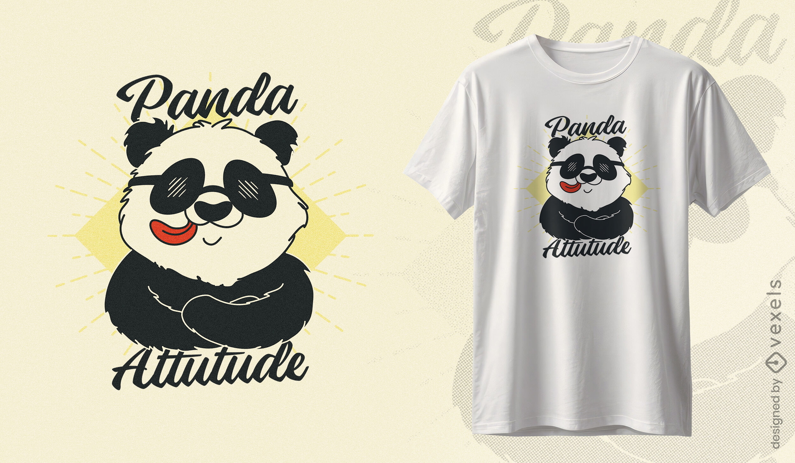 Diseño de camiseta de actitud panda.