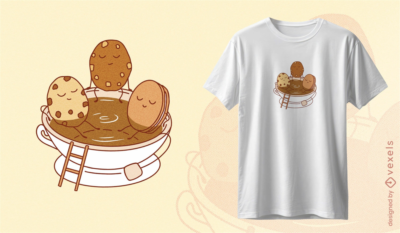 Design de camisetas com biscoitos e ch?