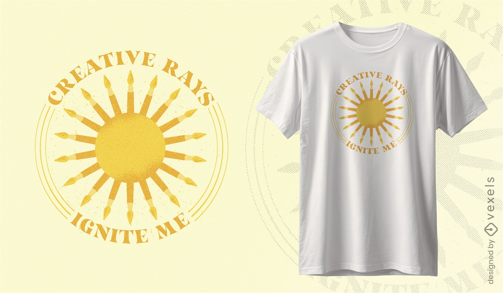 T-Shirt-Design mit Sonnenpinsel