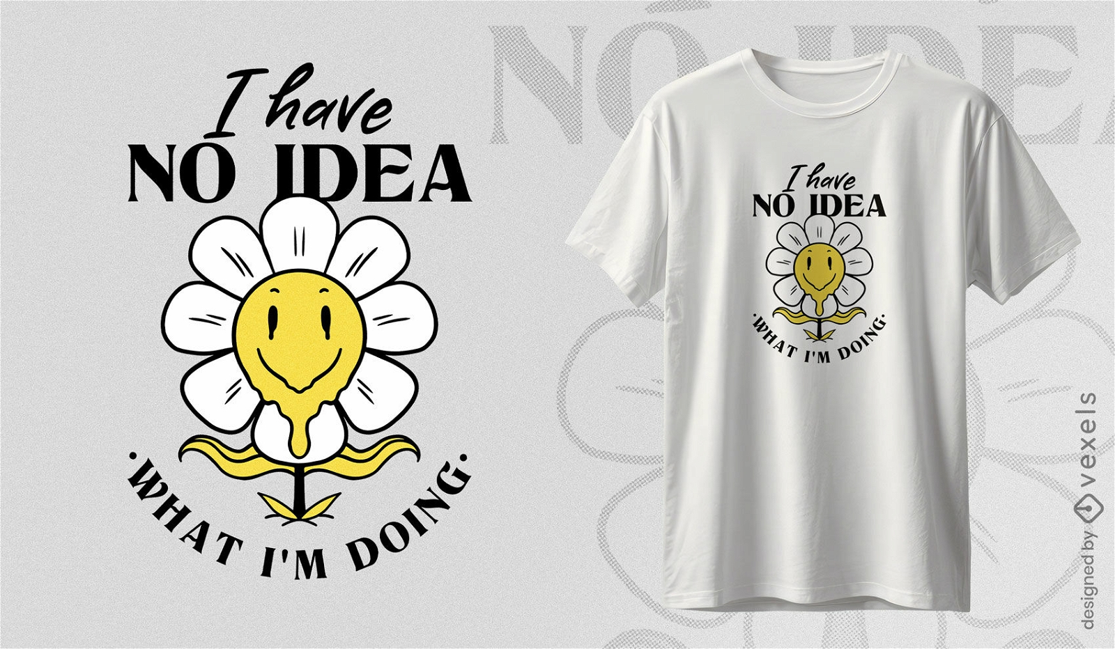Confused flower t-shirt design