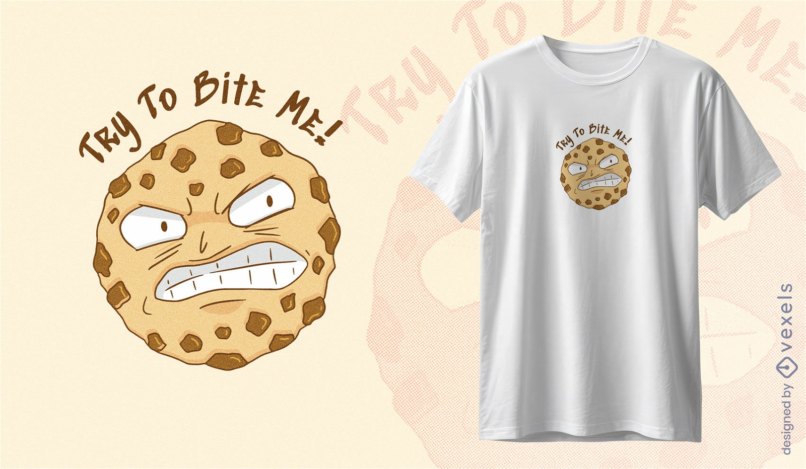 Design de camiseta com biscoito louco