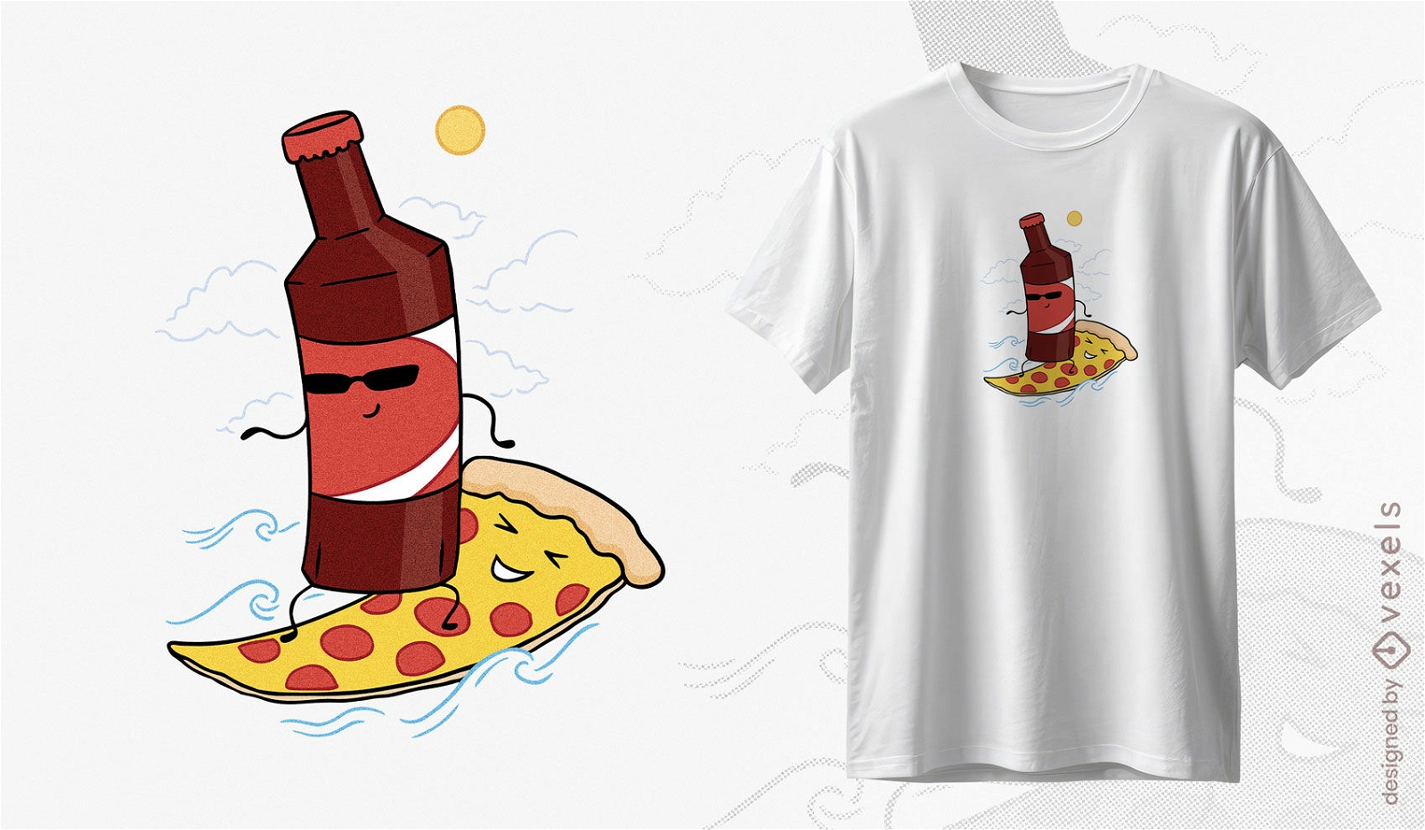 Design relaxante de camiseta com garrafa de refrigerante