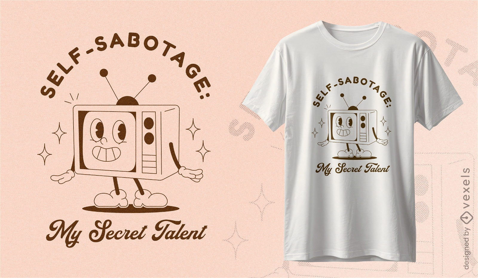 Self-sabotage television t-shirt design