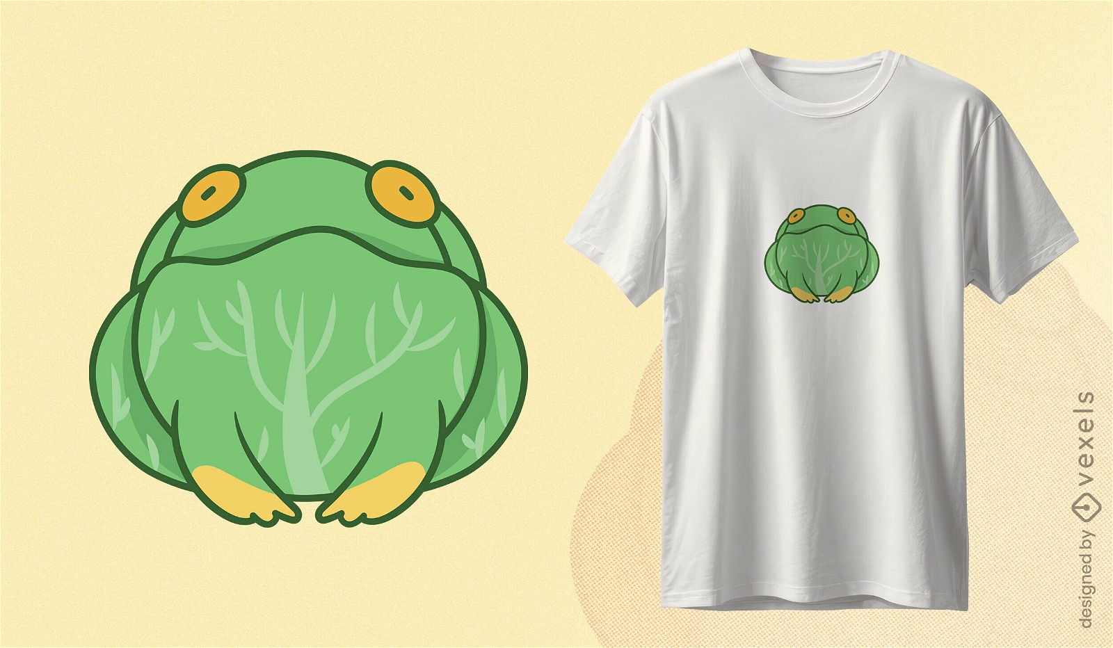 Diseño de camiseta de rana de repollo.
