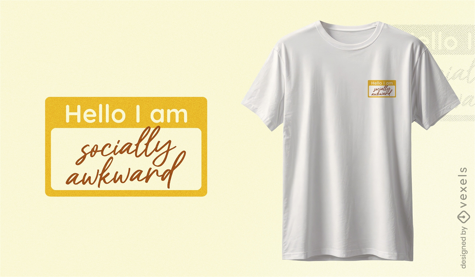 Socially awkward name tag t-shirt design