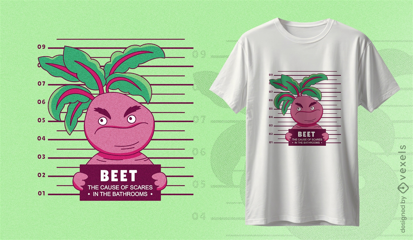 Beet mugshot t-shirt design
