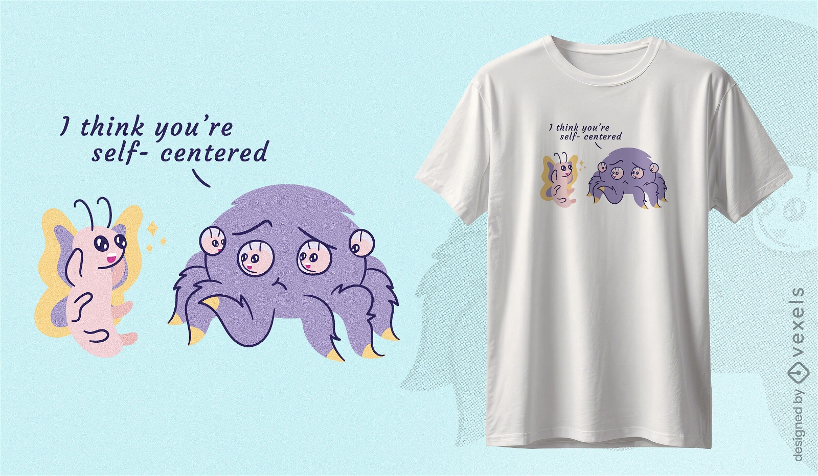 Egozentrisches Wortspiel-T-Shirt-Design