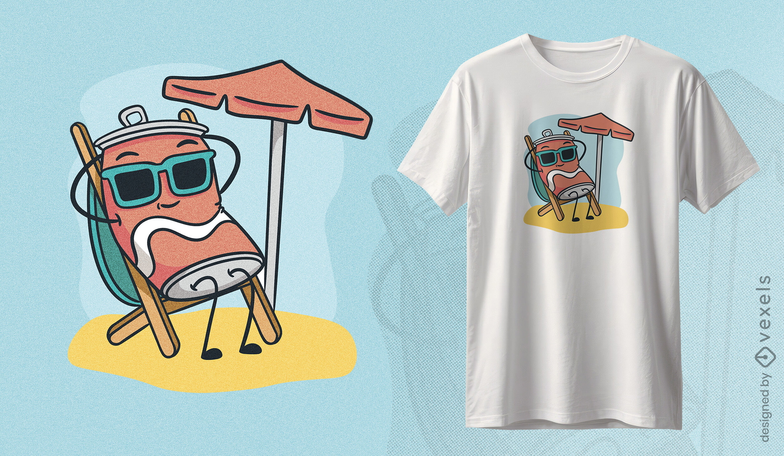 Férias na praia podem design de camisetas