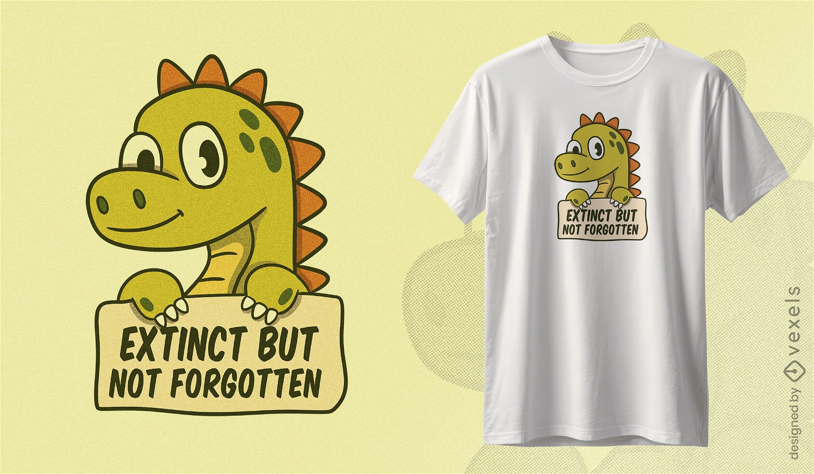 T-Shirt-Design mit Dinosaurier-Schutzbotschaft