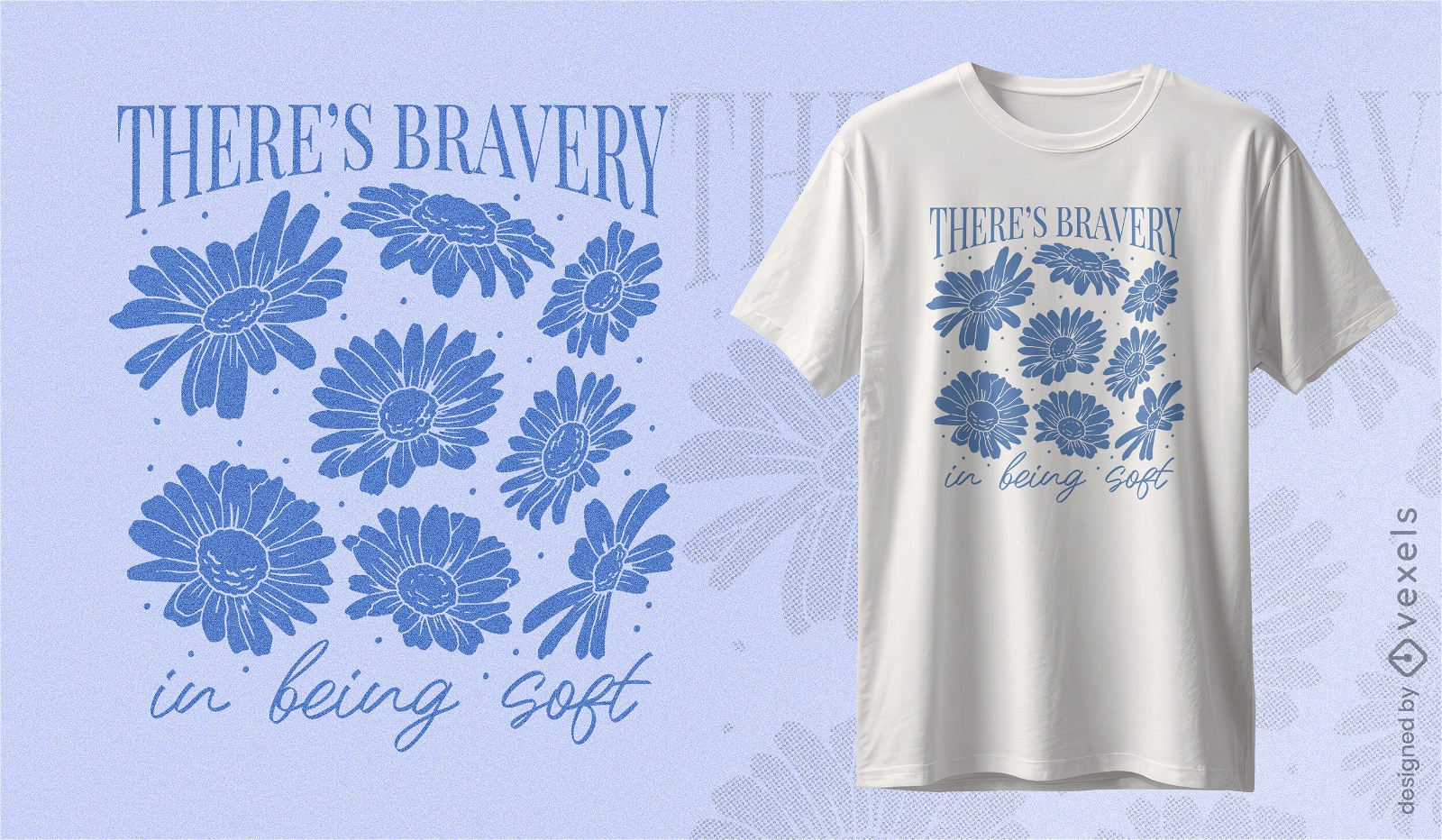 Blumen-Tapferkeits-Zitat-T-Shirt-Design