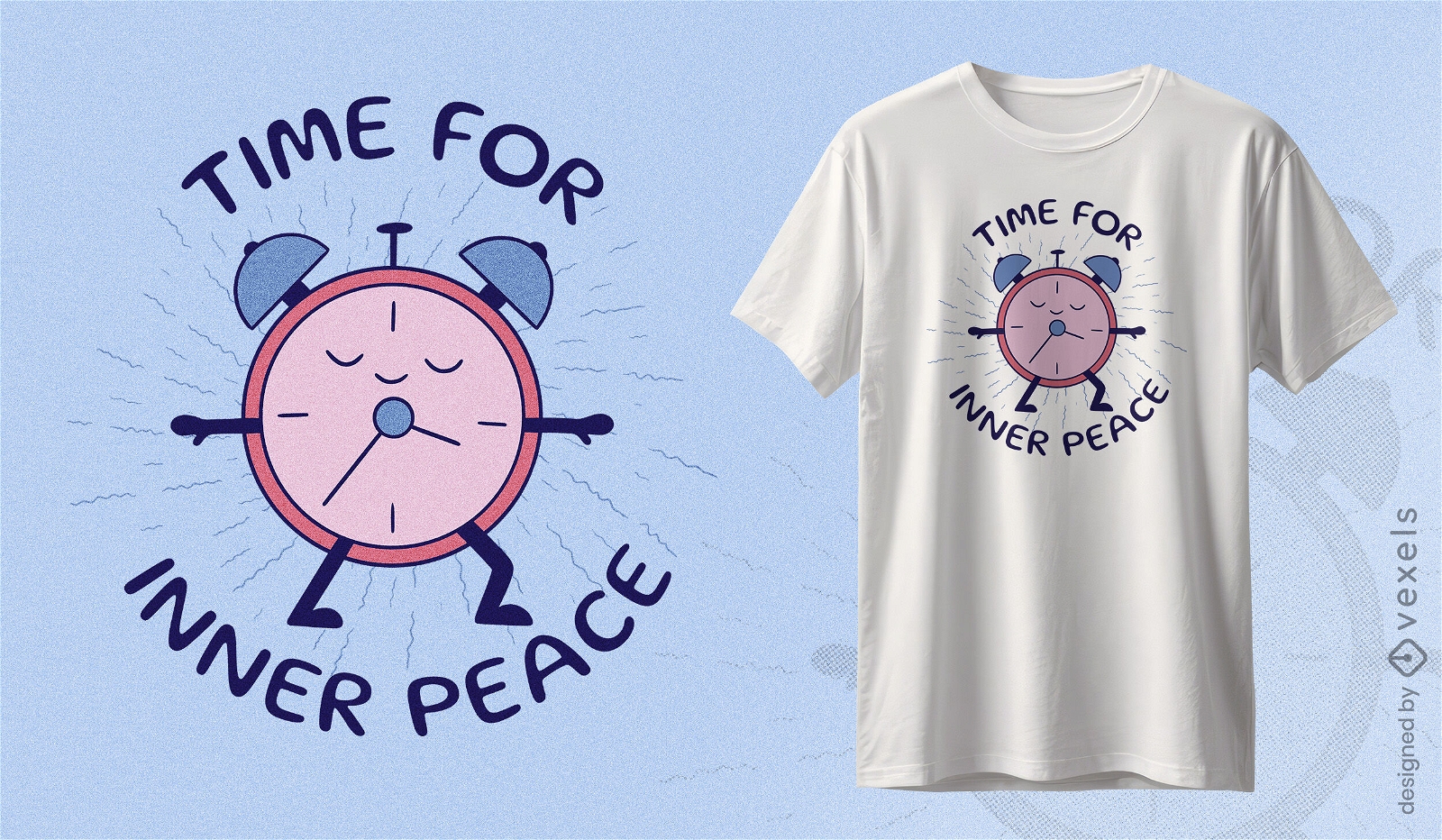Es hora del diseño de camiseta del reloj de la paz interior.