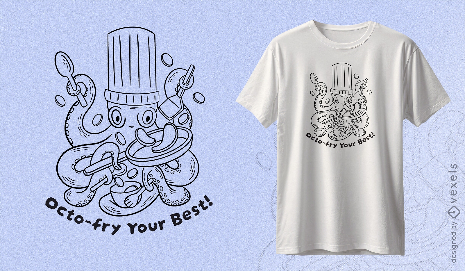 Chef octopus encouragement t-shirt design