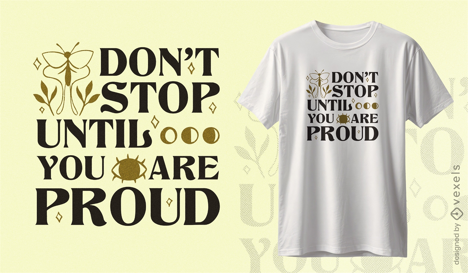 Nature-inspired motivational quote t-shirt design