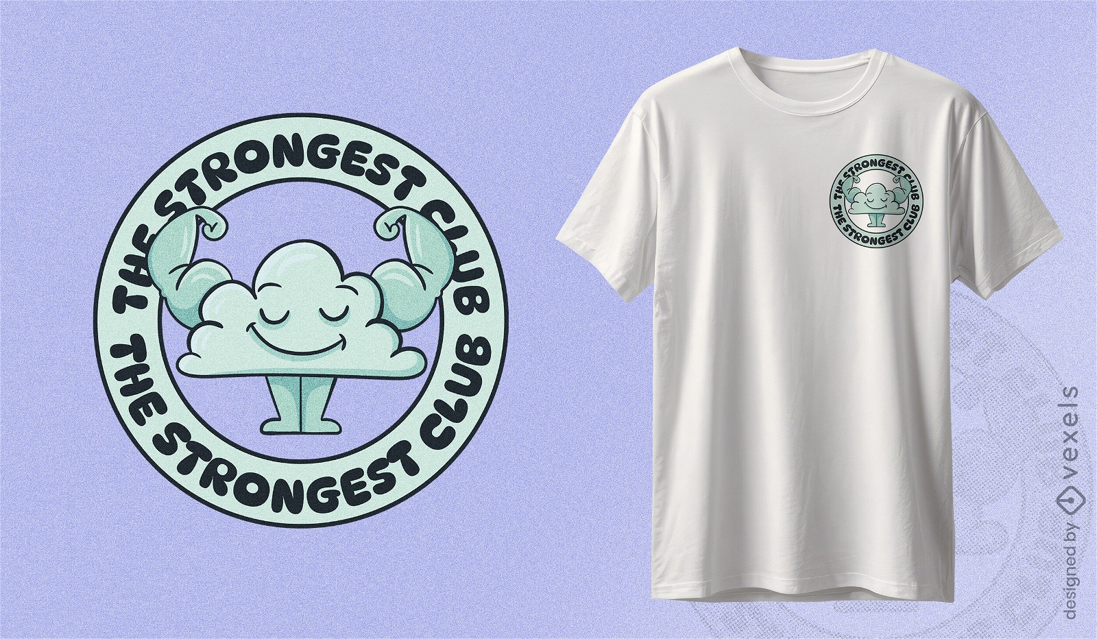 Design de camiseta de academia em nuvem mais forte