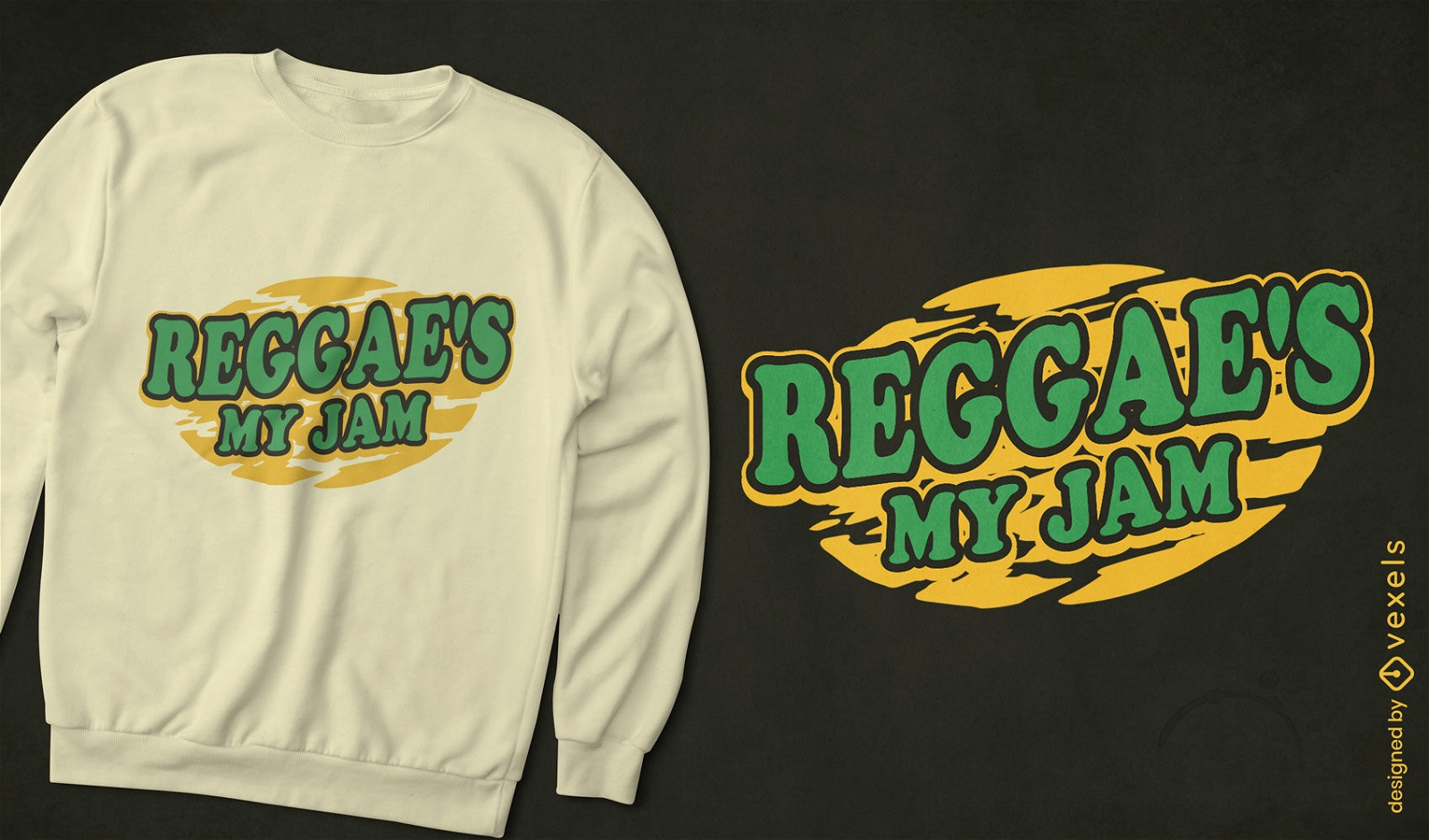 Diseño de camiseta de mermelada de música reggae.