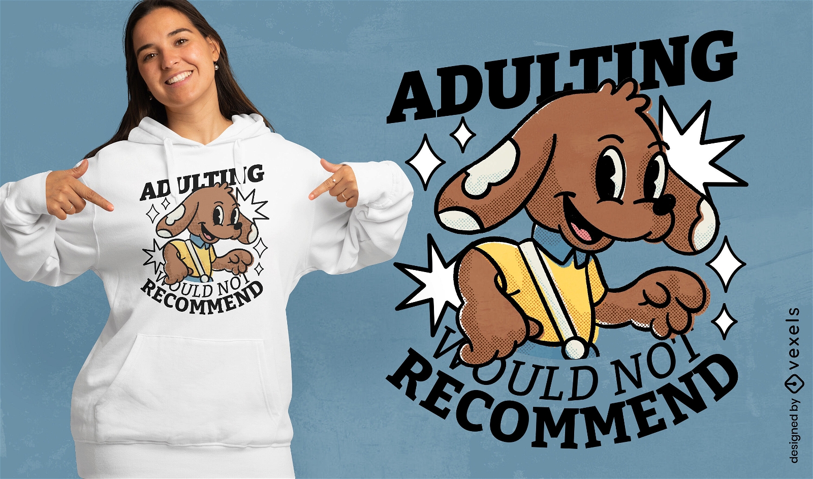 Adulting dog t-shirt design