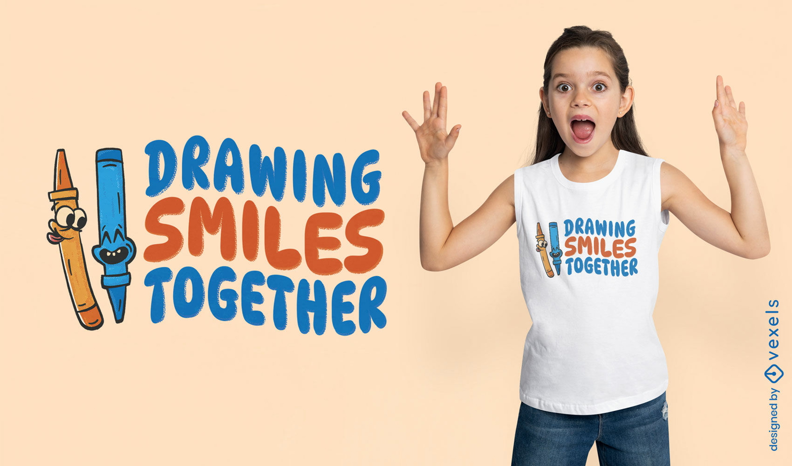 Drawing smiles together t-shirt design