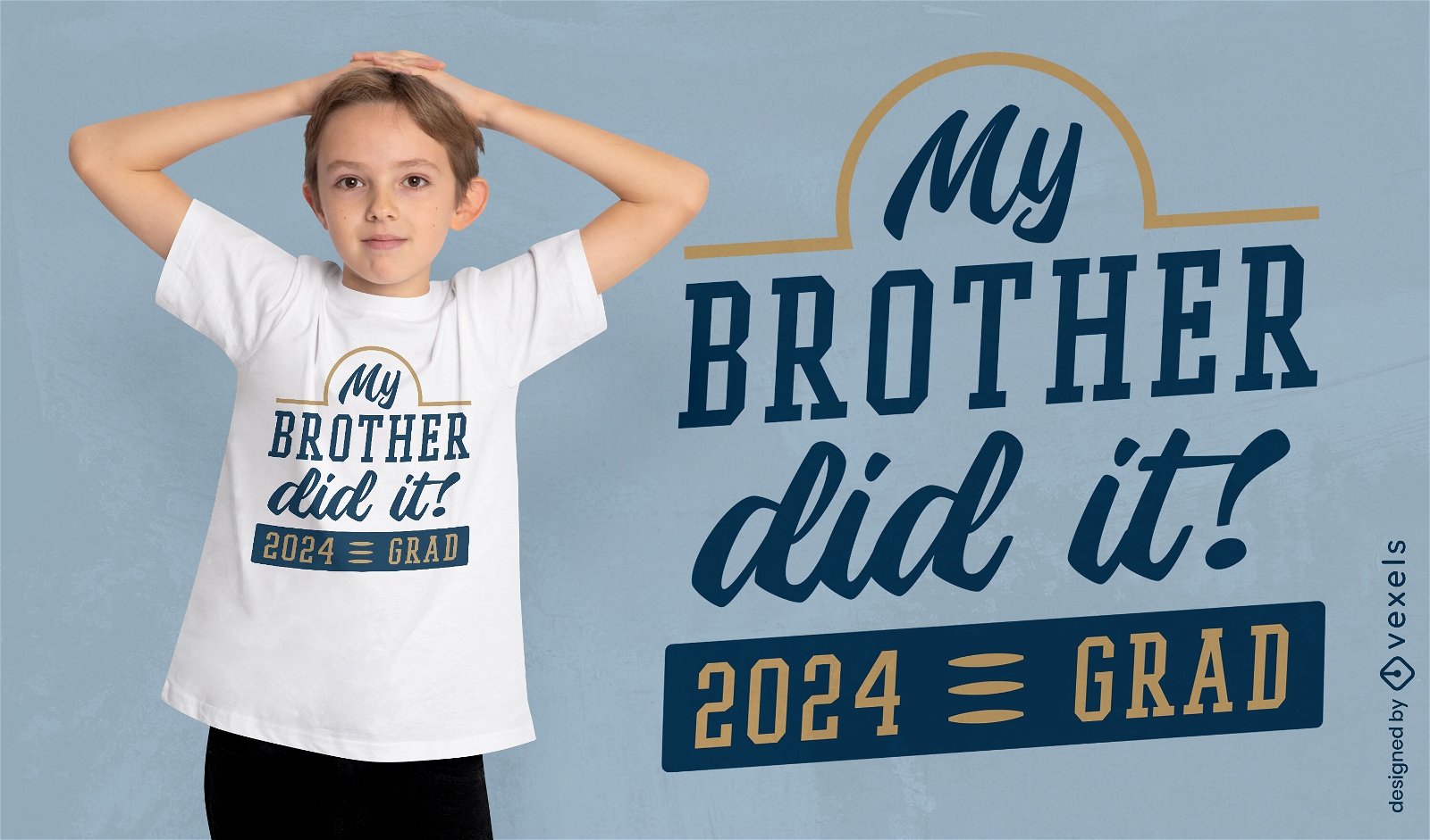 Design de camiseta para comemoração de formatura do irmão