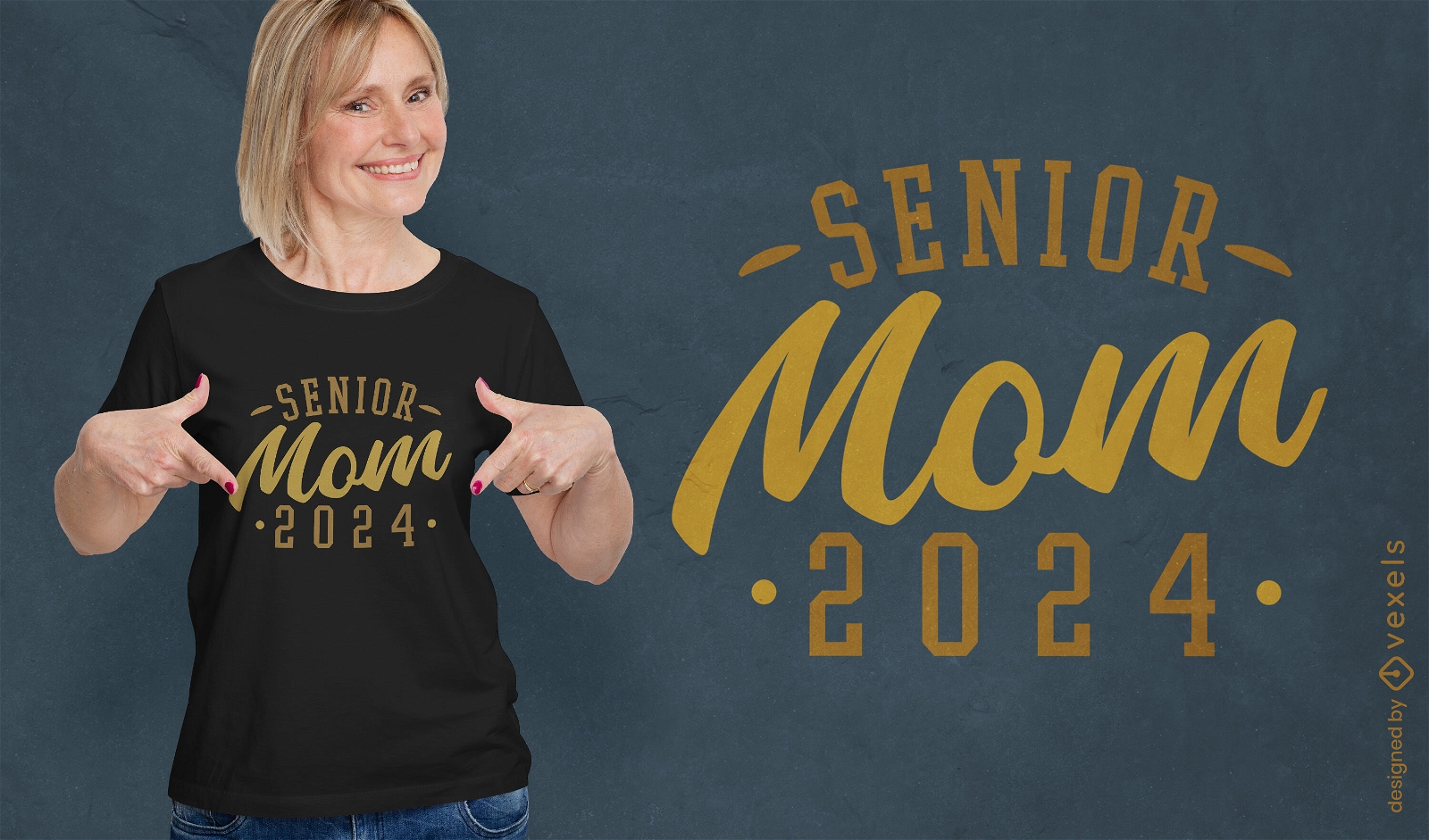 Dise?o de camiseta Senior Mom 2024.