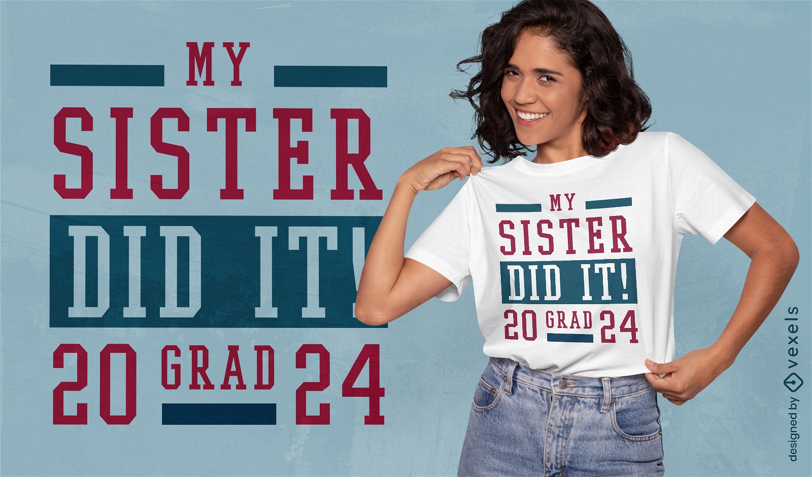Diseño de camiseta de graduación de hermana.