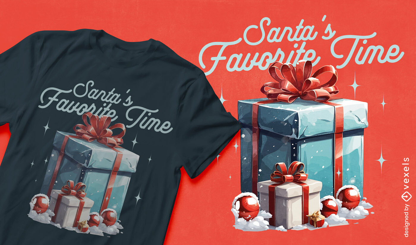 Design de camiseta da época favorita do Papai Noel