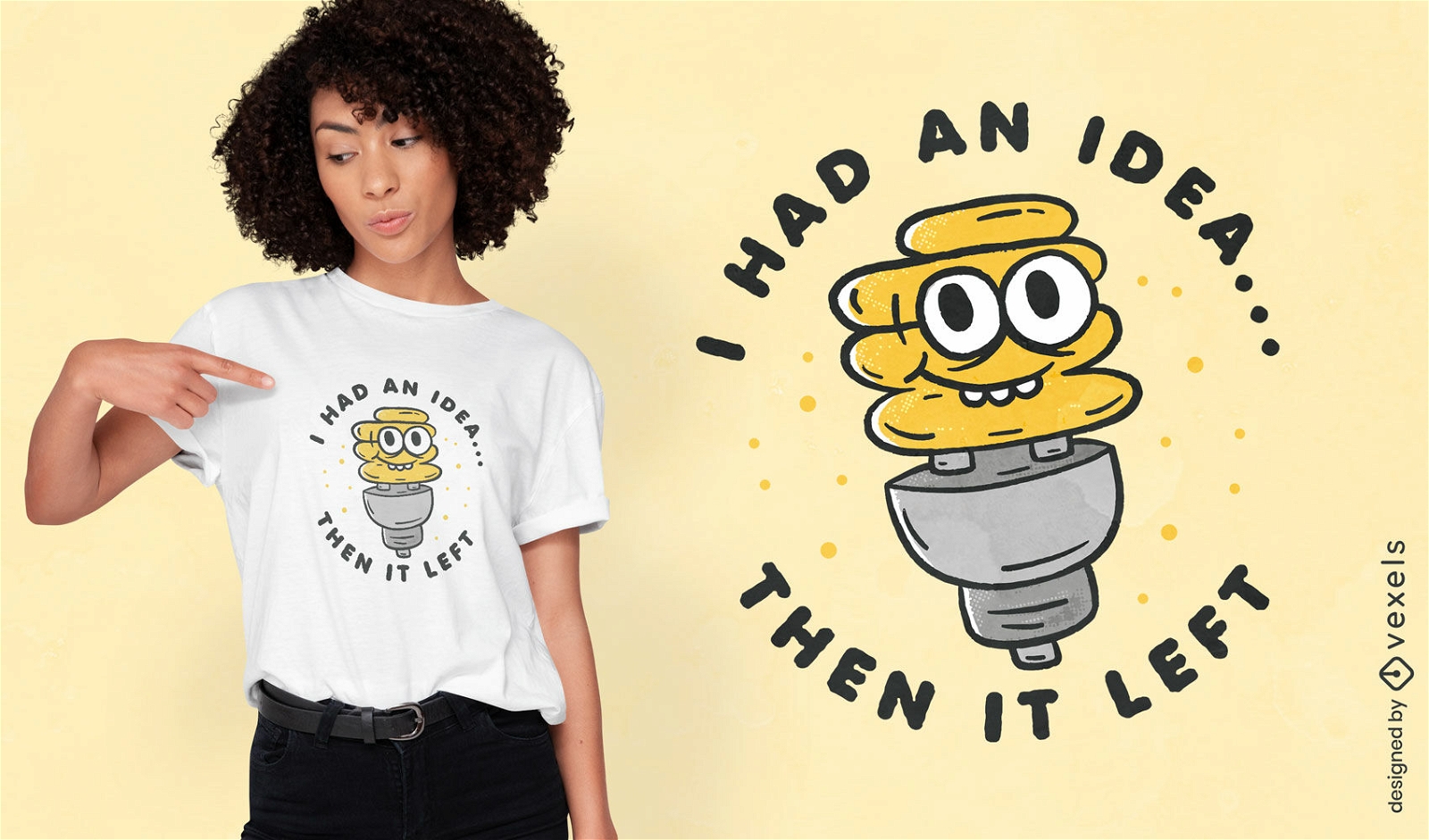Idee-Glühbirnen-T-Shirt-Design