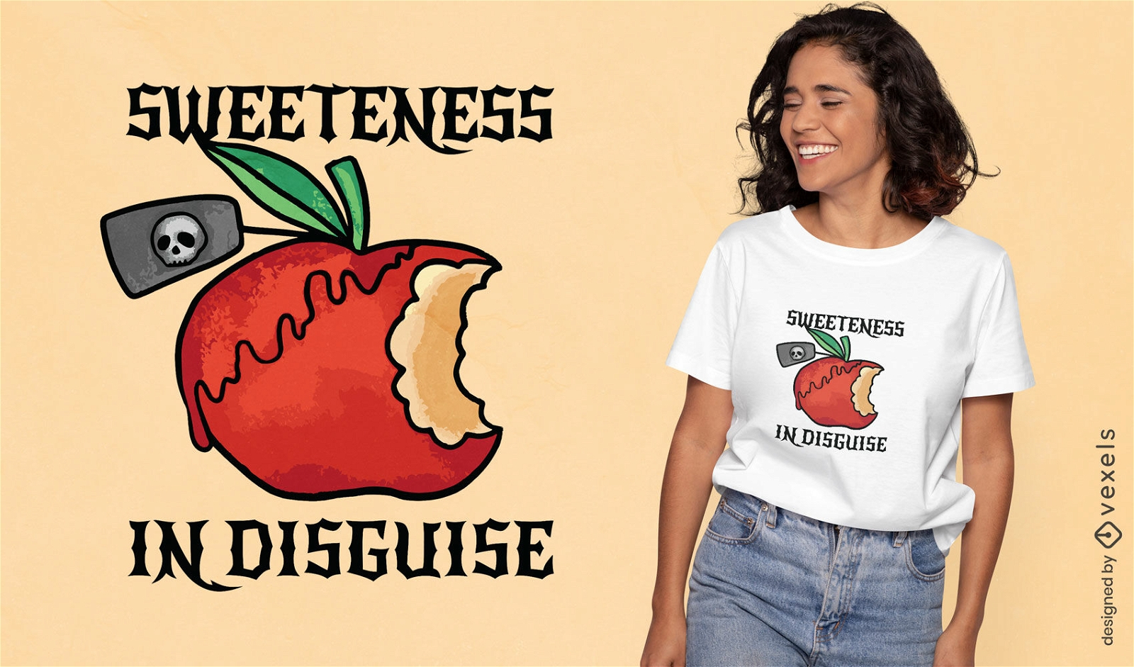Diseño de camiseta de manzana envenenada.